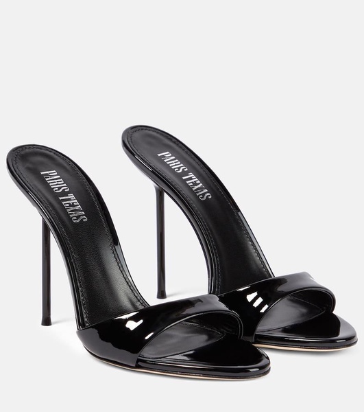 Patent leather and PVC sandals