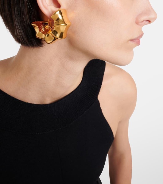 Julius Medium 18kt gold-plated brass earrings