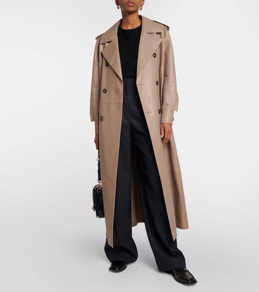 Leather trench coat