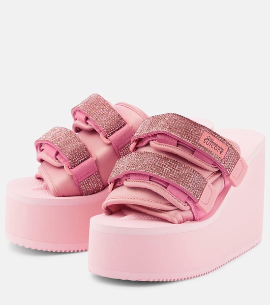 X Suicoke Moto embellished platform slides