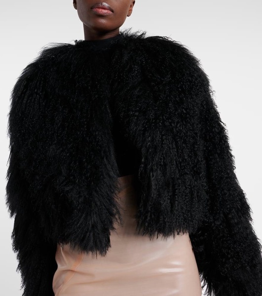 Cropped shearling jacket