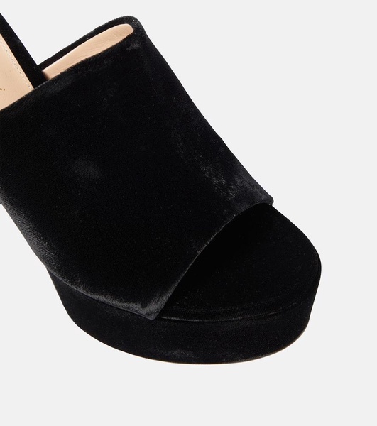 Holly velvet platform mules