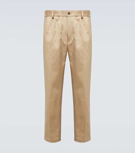 Cotton gabardine straight pants