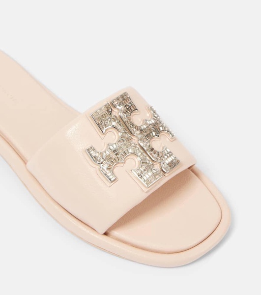 Double T embellished leather slides