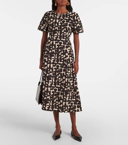 Callas printed cotton poplin midi dress