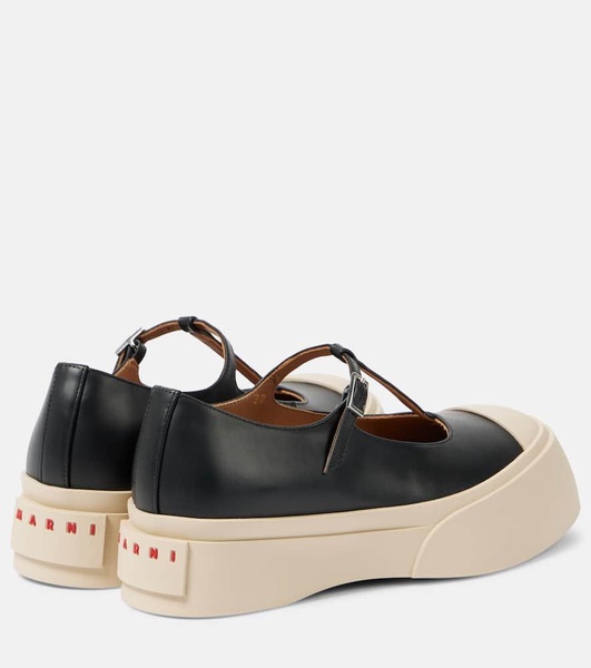 Leather platform Mary Jane flats