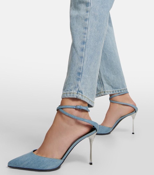 x Sergio Rossi Marquise denim pumps