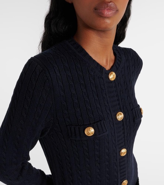 Cable-knit cotton cardigan