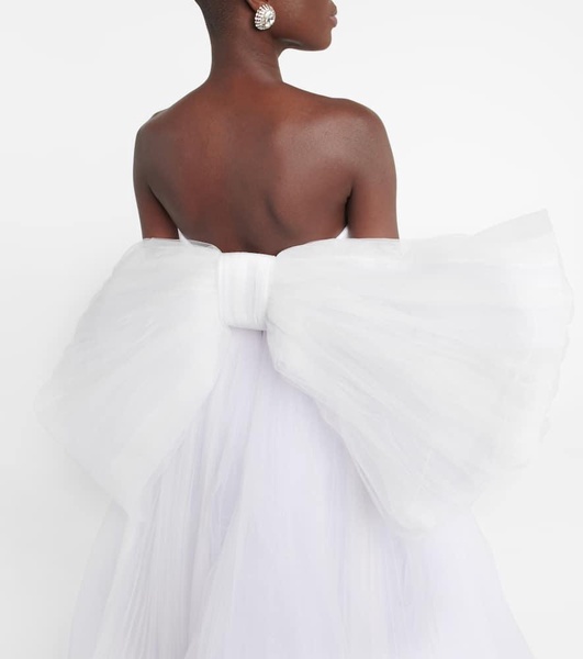 Bridal Greta off-shoulder silk gown