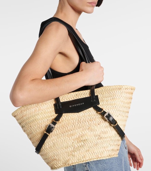 Voyou Small raffia basket bag