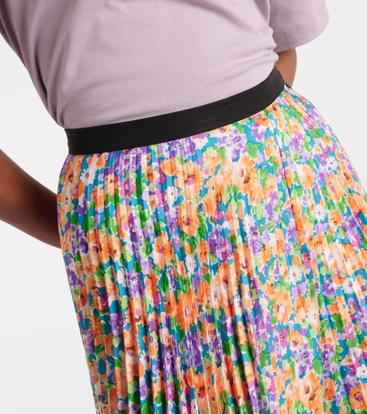 Floral pleated midi skirt 