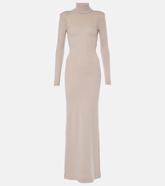 Cashmere turtleneck gown