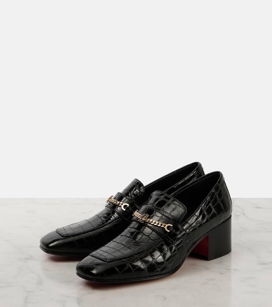 MJ Moc croc-effect leather loafers