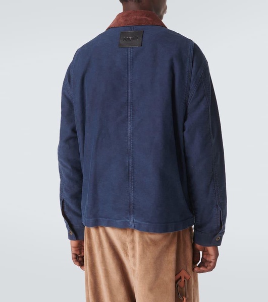 Corduroy-trimmed cotton jacket