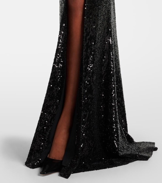 Embroidered sequined gown