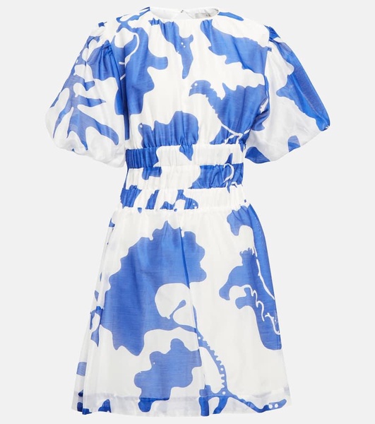 Vivi printed cotton and silk minidress