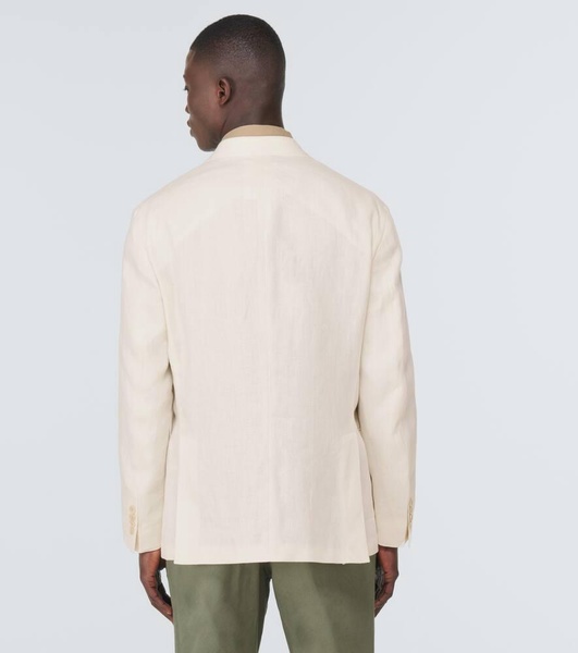 Single-breasted linen blazer