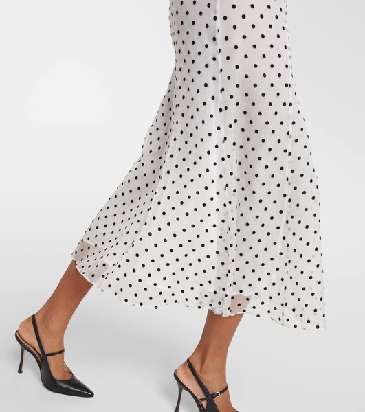 Alessandra Rich Polka-Dot Puff-Sleeved Dress