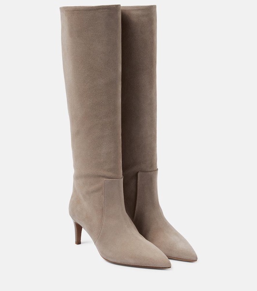 Suede knee-high boots