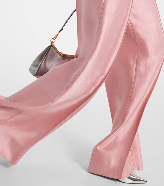 Slouchy Elegance satin wide-leg pants