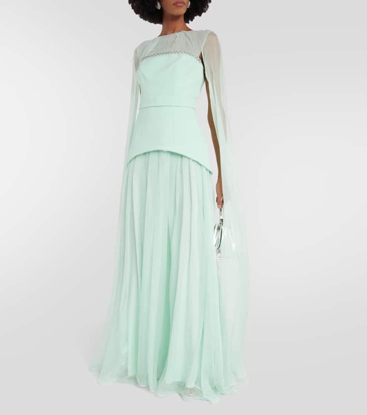 Gloria Brook embellished crêpe gown