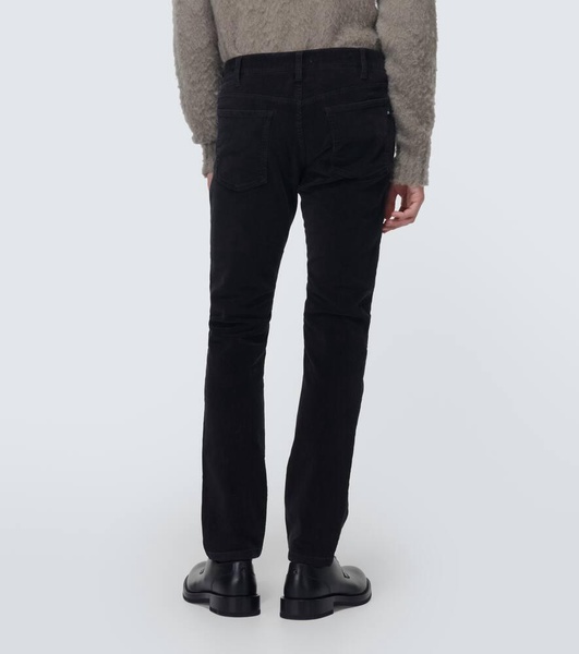 Studded cotton corduroy slim pants