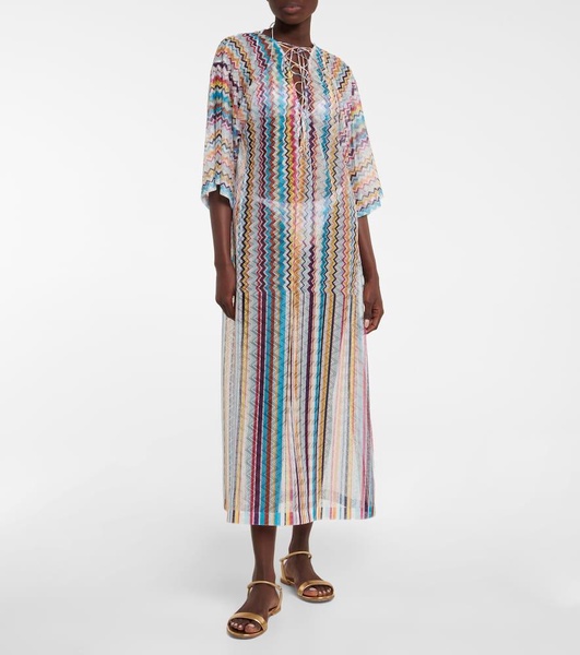 Zig-zag knit kaftan