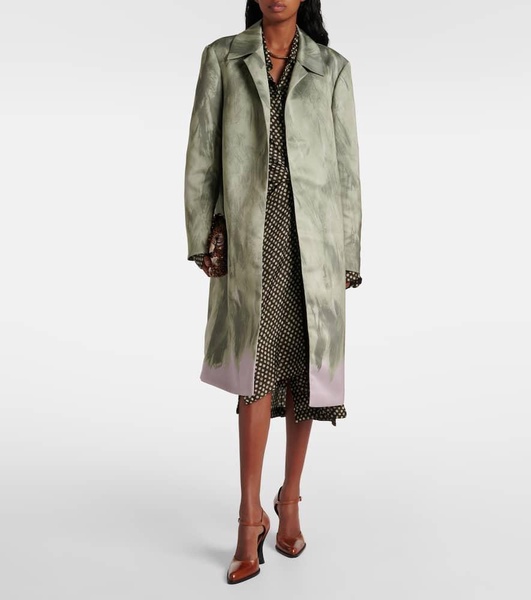 Satin wrap coat