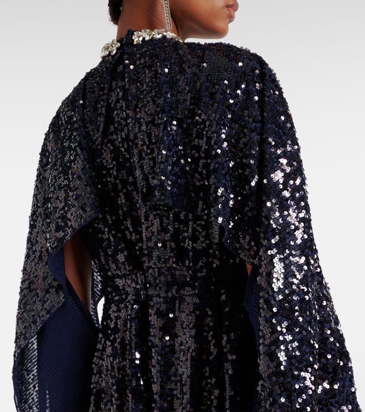 Sequined caped gown