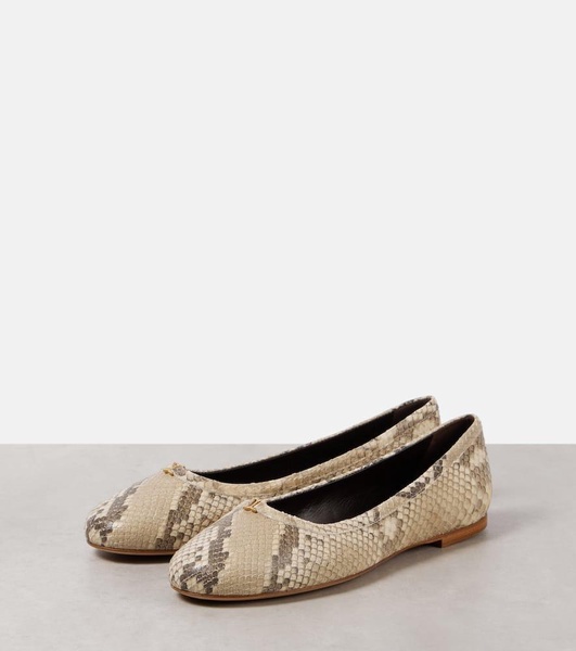 Marcie snake-effect leather ballet flats