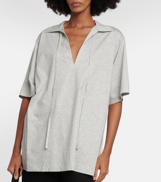 Tie-neck cotton top