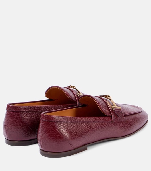 T Ring leather loafers