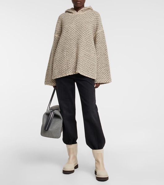 Monte Bianco hooded cashmere poncho