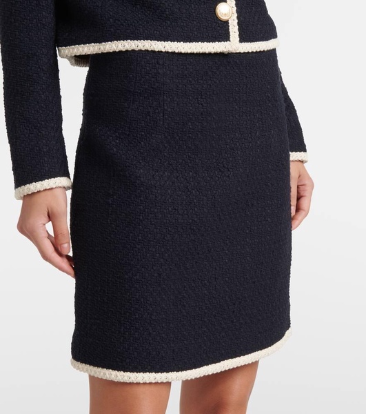 Roman cotton-blend tweed miniskirt