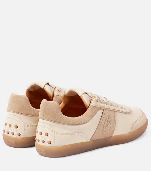 Tabs suede-trimmed leather sneakers