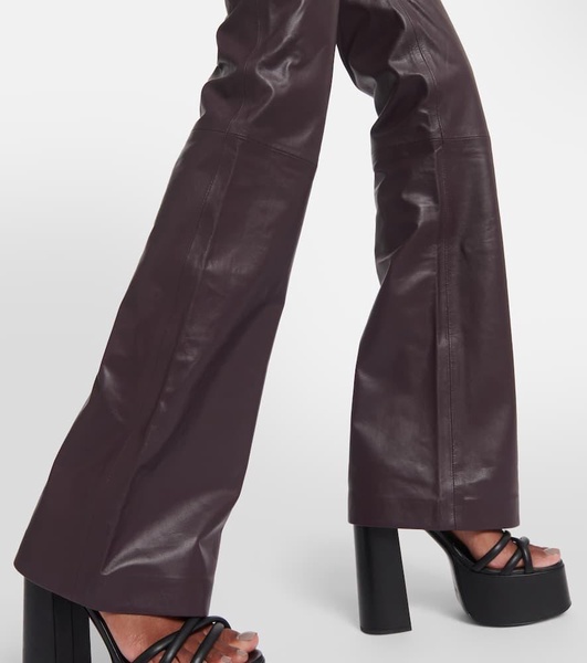 Serge leather bootcut pants