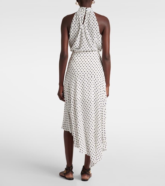 Rosemary polka-dot silk-blend midi skirt