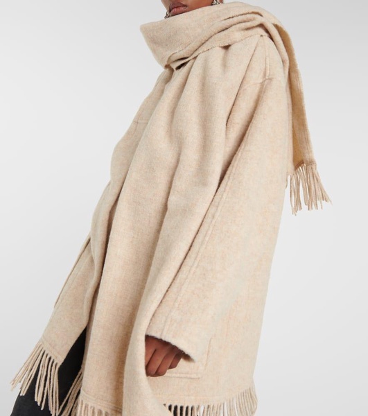 Faty scarf-detailed wool-blend coat