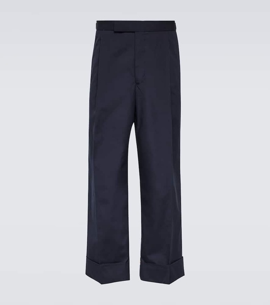 Low-rise cropped wide-leg pants