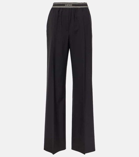 Wool straight pants