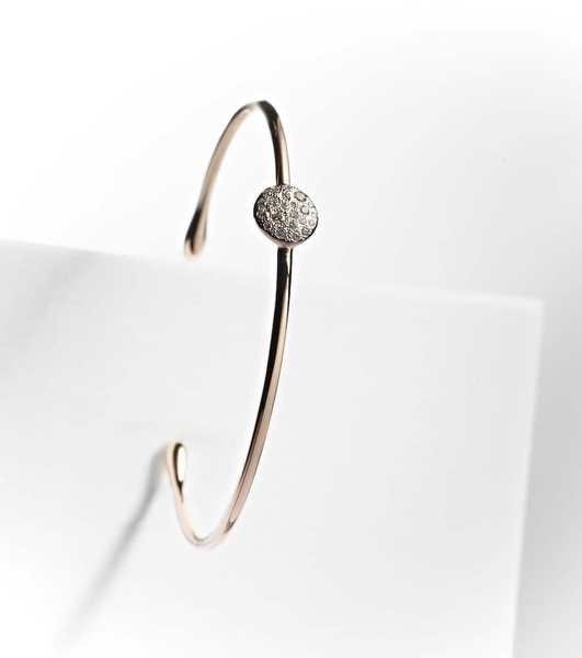 Sabbia 18kt rose gold bangle with diamonds