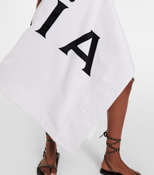 Logo cotton midi skirt