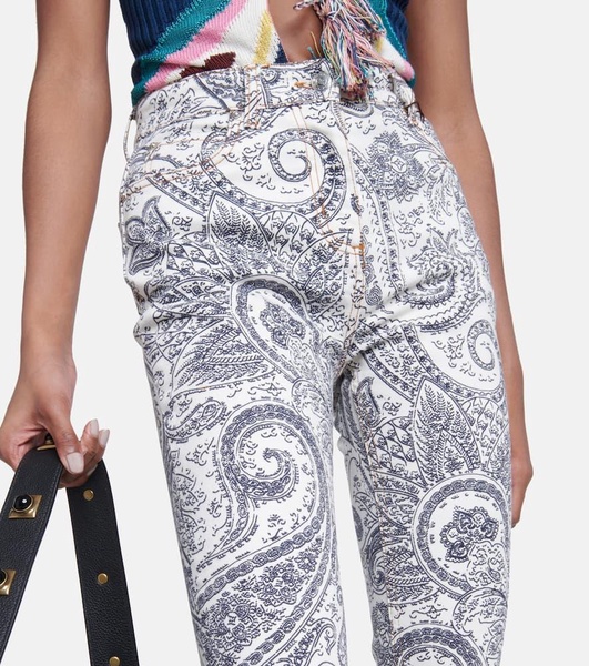 Paisley printed flared jeans