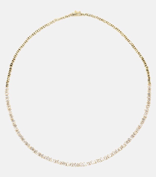 Classic 18kt gold tennis necklace with diamonds