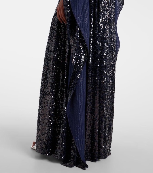 Sequined caped gown