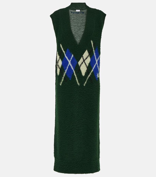 Argyle wool maxi dress