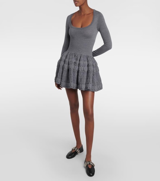 Wool-blend minidress