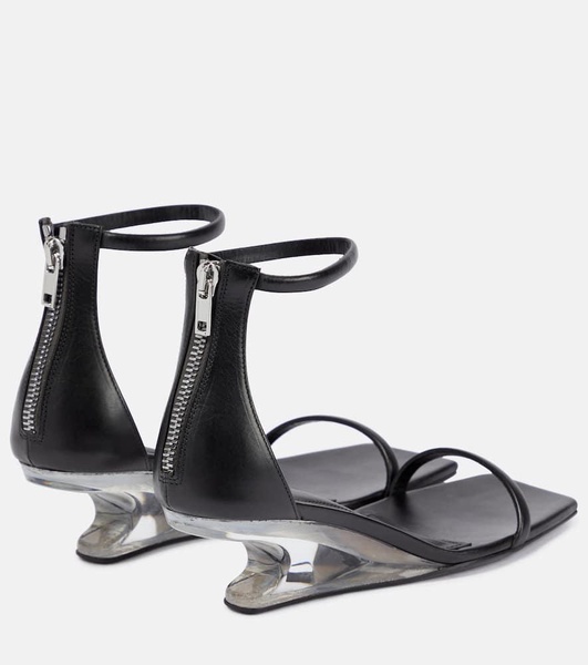 Leather wedge sandals