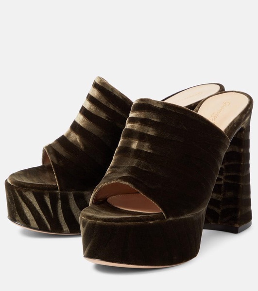 Holly zebra-print platform mules