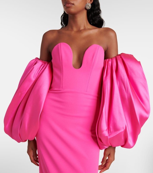 Karina satin-trimmed maxi dress